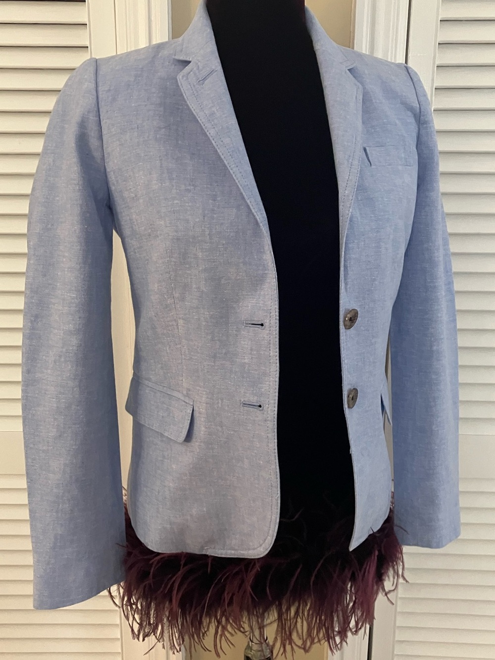 J. Crew Light Blue Cotton/Linen Jacket